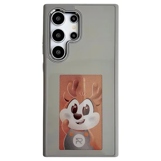 Для Samsung Galaxy S24 Ультра Чехол для телефона с E Ink 4-Color Дисплей NFC Чехол с индивидуальным узором - Серый
