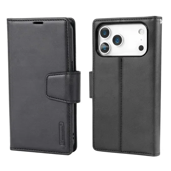 Чехол-кошелек Hanman Miro2 для iPhone 12 13 14 15 16 Plus 16e 17 PRO Max 17 с магнитным съемным 2-in-1 подставкой из PU кожи