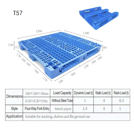 Производитель Оптовая продажа Хуаду 1200*1200*150mm Пластиковые поддоны HDPE Промышленные 4-Way Дешевый пластиковый поддон
