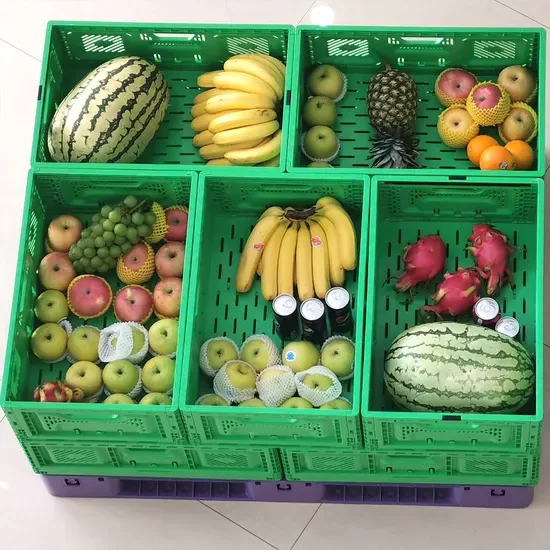 Высококачественный штабелируемый контейнер для хранения продуктов по фабричной цене, прочный, с хорошей логистикой, сделанный в Китае, пластиковый продукт, цена на фруктовые ящики и корзины