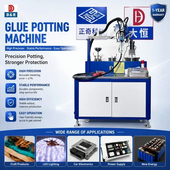 Машина для заливки PU клеем D&H Automatic 2K Высокоточная система Dispensing на основе полиуретана с стабильным контролем соотношения смешивания