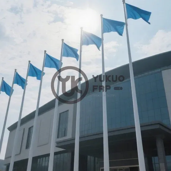 Пользовательская длина 4-10m FRP GRP Стеклопластиковый флагшток, устойчивый к коррозии, для наружного использования, поддержка флага для прибрежной и влажной среды