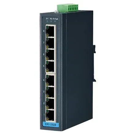 Адвантек 8-Port 8fe Неуправляемый Ethernet коммутатор Eki-2528-Be Монтаж на DIN-рейку IP30