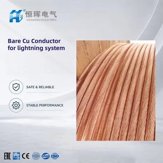 Голый медный проводник 1/0 AWG, многожильный кабель 4/0 AWG для системы молниезащиты