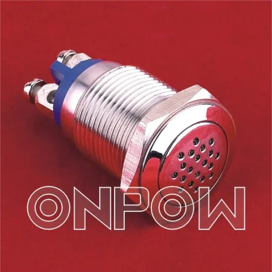 Металлический зуммер Onpow (GQ16B-M/DC12V, 16mm, CE, RoHS)