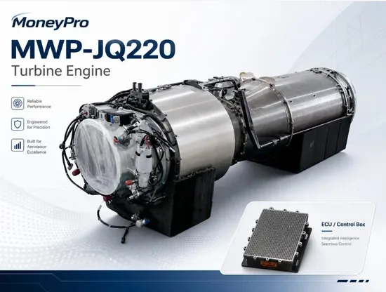 МаниПро Mwp-Jq220 Пауэр System220 Кгф Дан-Класс Высокий Тяговый Турбинный Реактивный Двигатель Энергетическая Система для БПЛА, Целевых Дронов и Экспериментальных Авиаплатформ