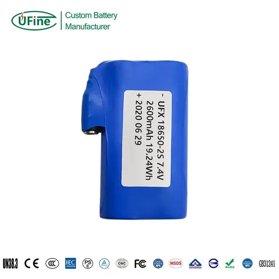 Перезаряжаемая 18650 ячейка Ufx18650-2s 7.4V 2600mAh для фонарика с MSDS