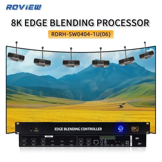 8K Проекторный процессор слияния 6output для плоской проекции и проекции на изогнутую поверхность